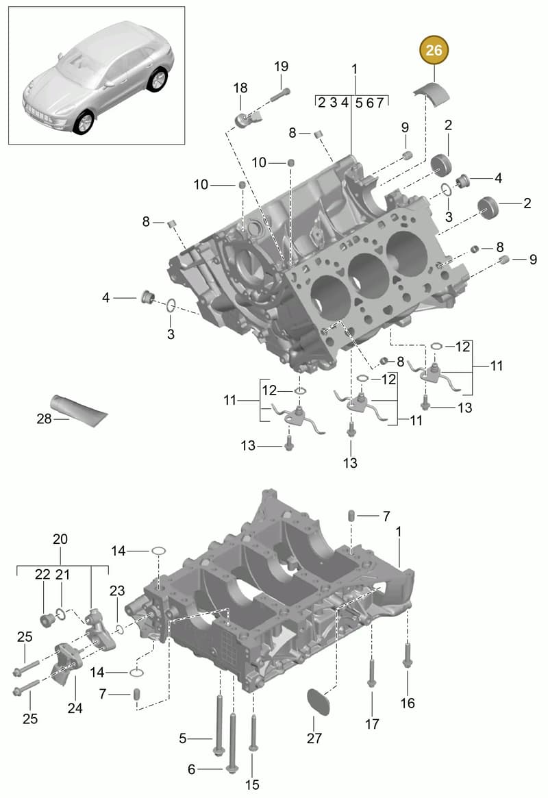 7PP103113 — Porsche Macan (2013-2018) diagram p44101030, position 26