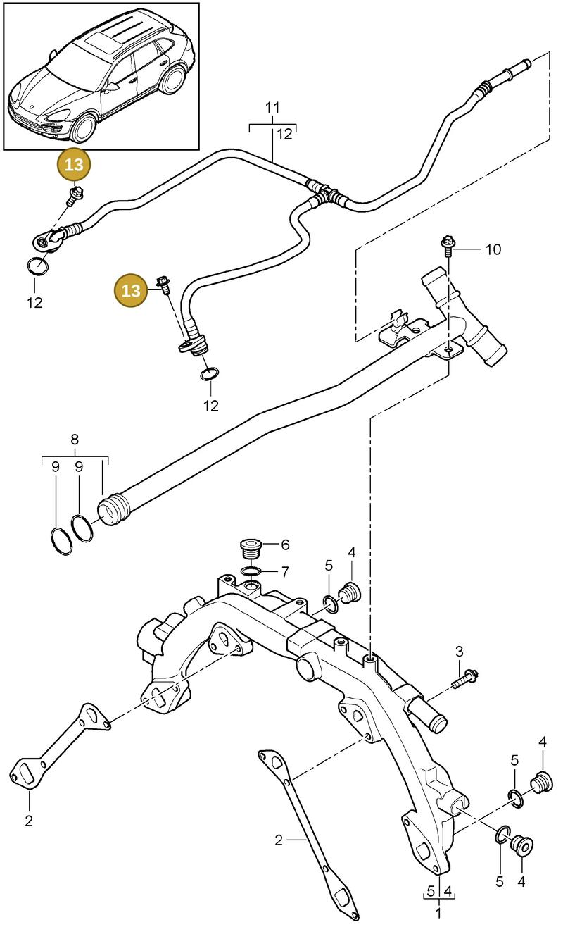 7PP121224A — Porsche Cayenne (2010-2018) diagram p37105020, position 13+17