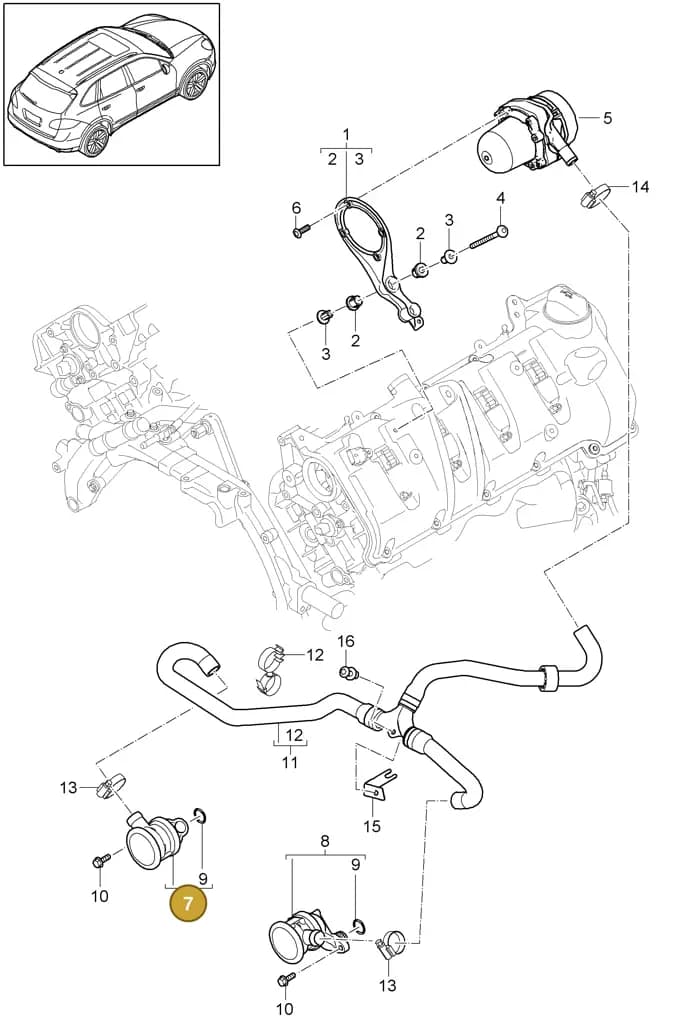 7PP131109A — Porsche Cayenne (2010-2018) diagram p37108000, position 7