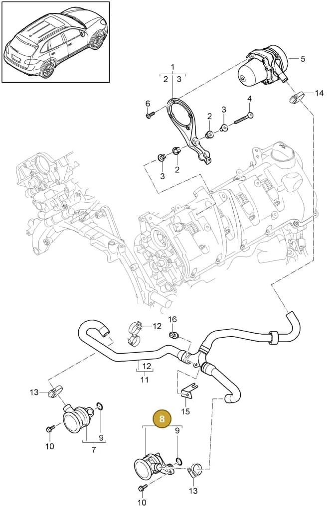 7PP131109 — Porsche Cayenne (2010-2018) diagram p37108000, position 8