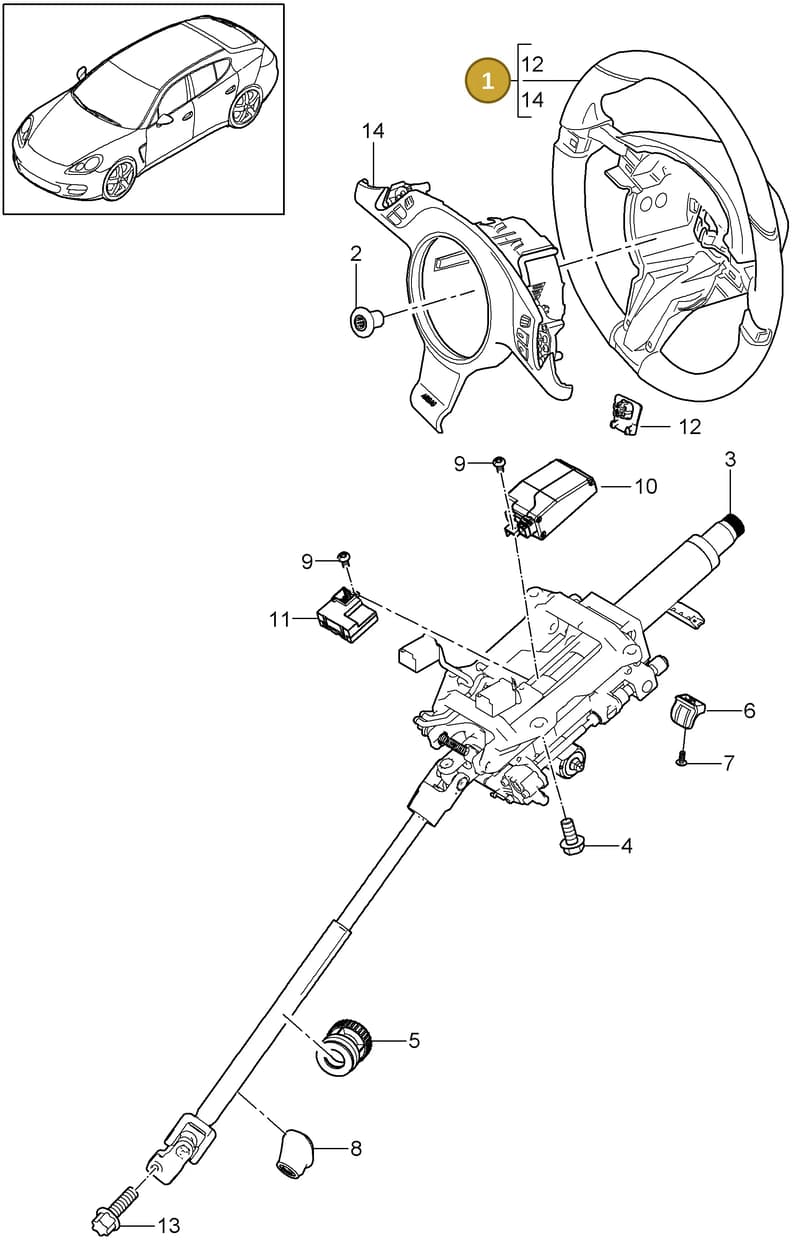 7PP419091CL7T1 — Porsche Panamera (2009-2016) diagram p35403050, position 1