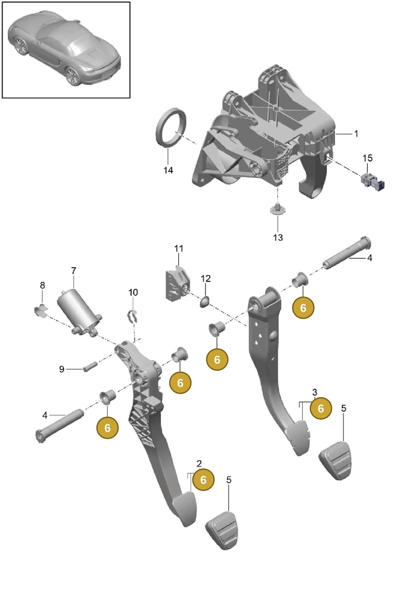 7PP721113 — Porsche Boxster (2012-2016) diagram p39702000, position 6