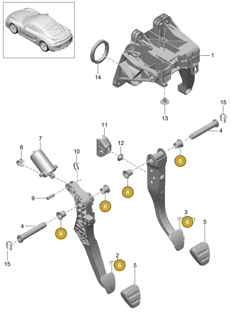 7PP721113 — Porsche Cayman GT4 (2015-2016) diagram p45702000, position 6