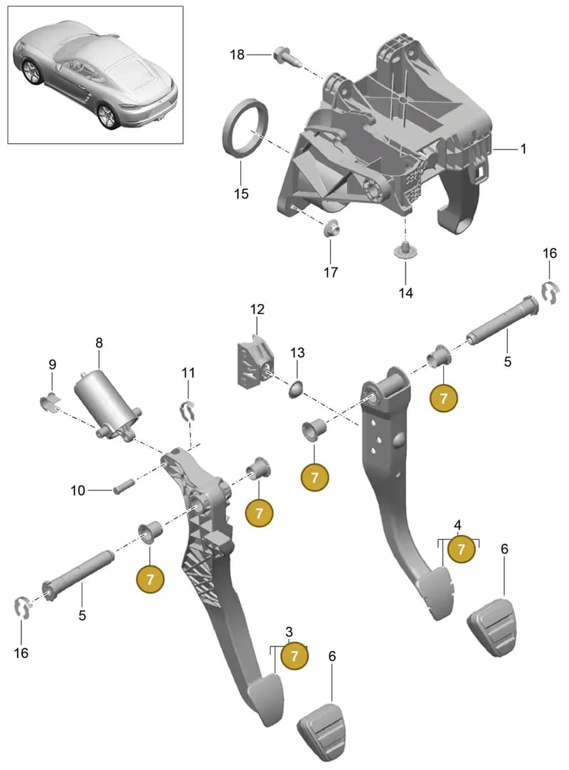7PP721113 — Porsche Cayman (2016-2019) diagram p50702000, position 7