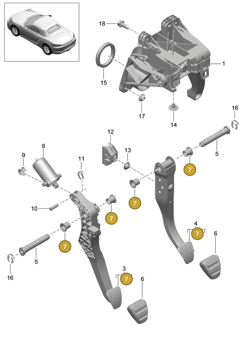 7PP721113 — Porsche Boxster (2016-2019) diagram p48702000, position 7