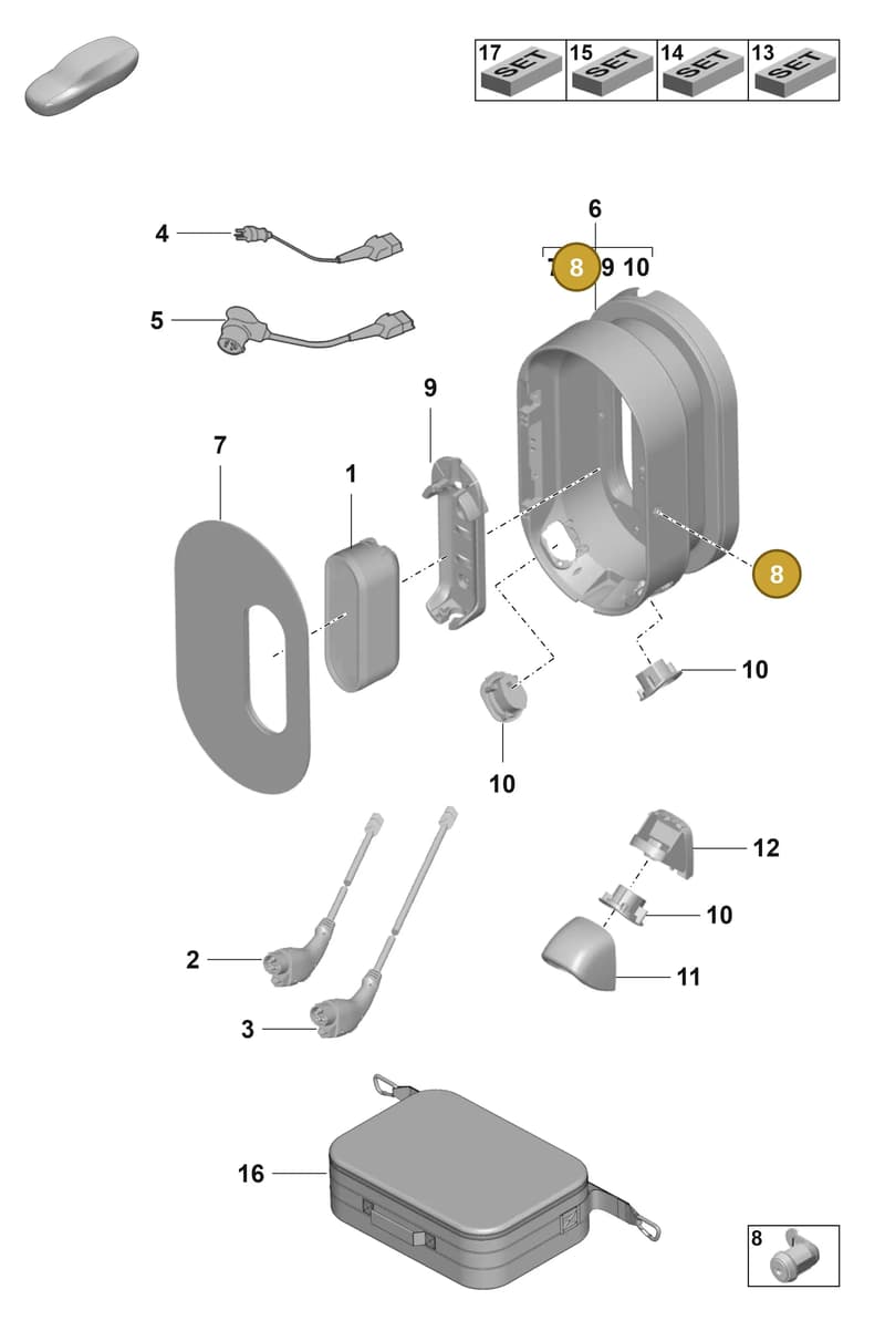 7PP837012A — Porsche Taycan Sport Turismo (2019-2024) diagram p56251370, position 8