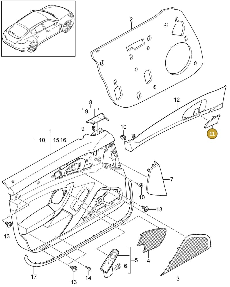 7PP8372471E0 — Porsche Panamera (2009-2016) diagram p35807006, position 11