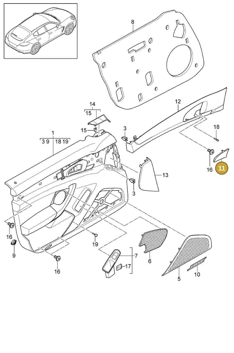 7PP8372481E0 — Porsche Panamera (2009-2016) diagram p35807005, position 11
