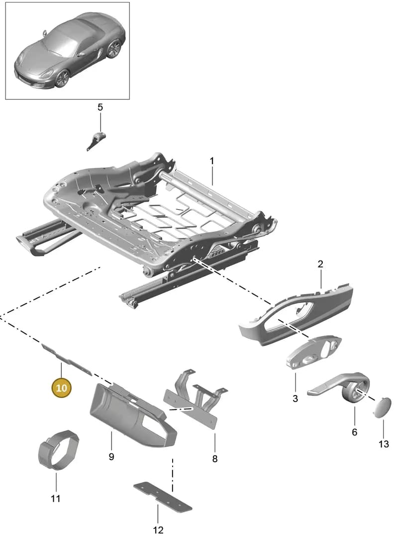 7PP882649 — Porsche Boxster (2012-2016) diagram p39817008, position 10