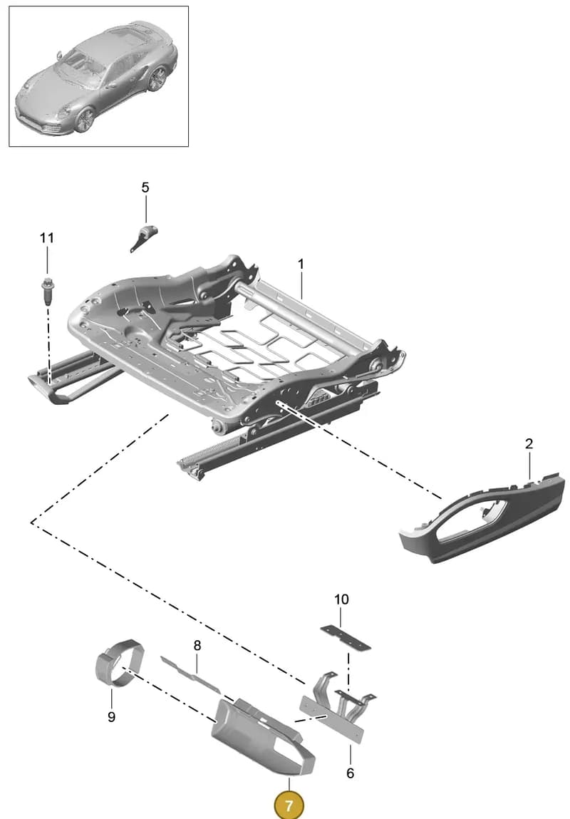 7PP882650 — Porsche GT2 RS Clubsport (2013-2020) diagram p42817030, position 7