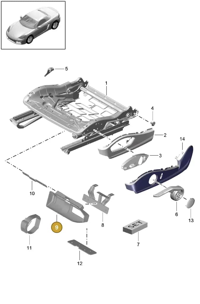 7PP882650 — Porsche Boxster (2016-2019) diagram p48817008, position 9