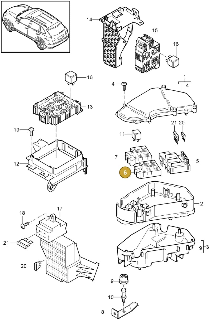 7PP903016C — Porsche Cayenne (2010-2018) diagram p37902000, position 6