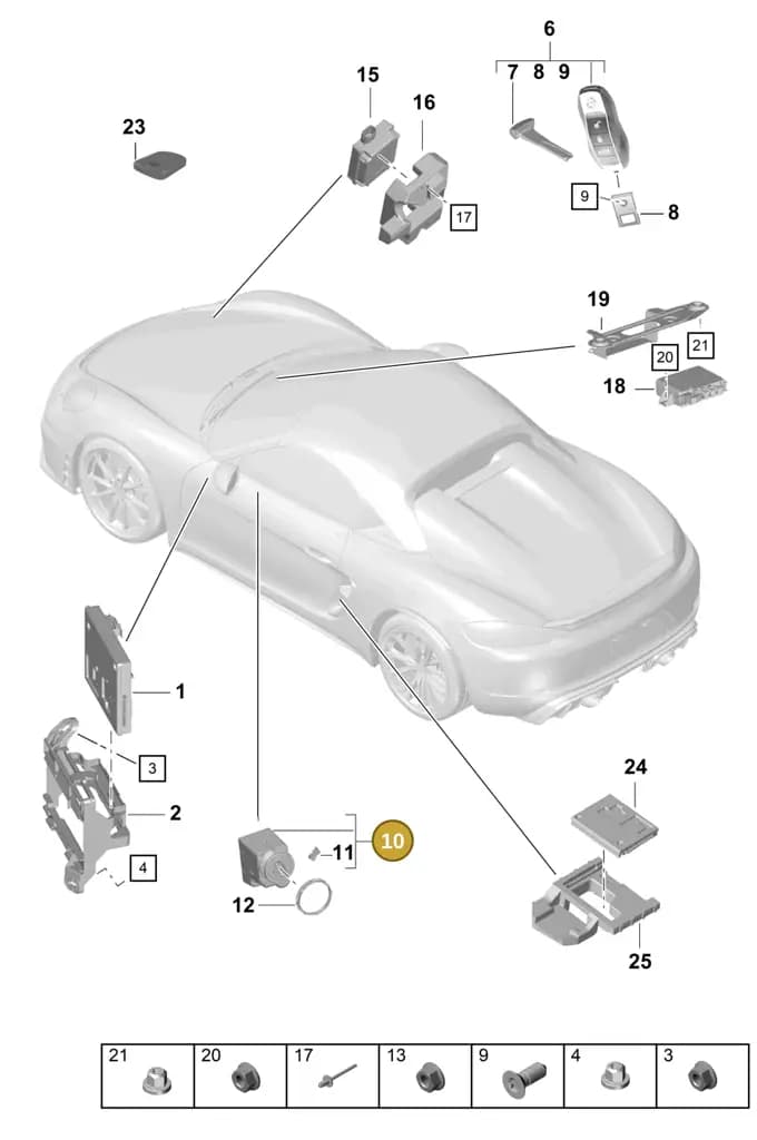 7PP905865H — Porsche Boxster Spyder (2019-2020) diagram p54901040, position 10