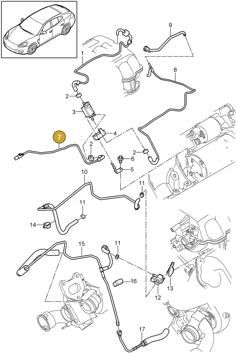 7PP906290 — Porsche Panamera (2009-2016) diagram p35107080, position 7