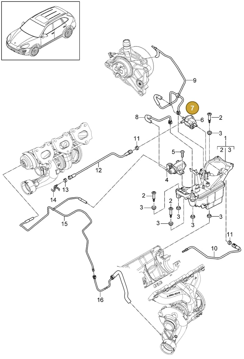 7PP906290 — Porsche Cayenne (2010-2018) diagram p37107090, position 7