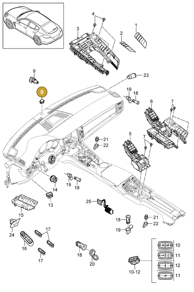 7PP907539A — Porsche Panamera (2009-2016) diagram p35903005, position 8