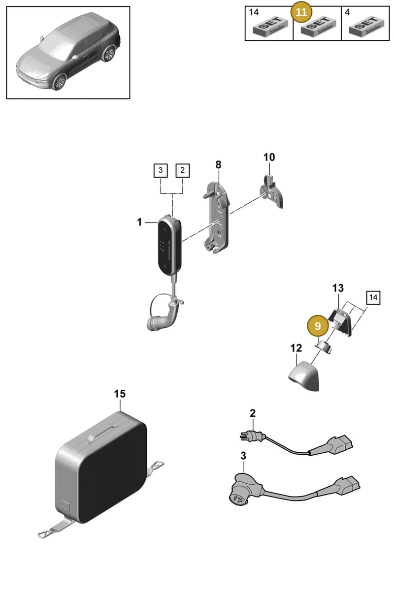 7PP909991A — Porsche Cayenne (2017-2023) diagram p51901190, position 9+11
