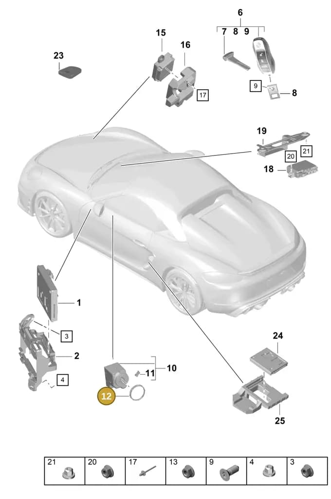 7PP911094 — Porsche Boxster Spyder (2019-2020) diagram p54901040, position 12