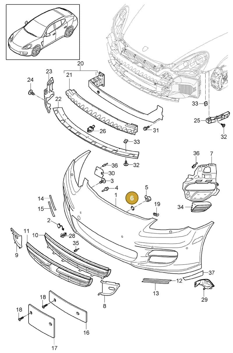 7PP919133 — Porsche Panamera (2009-2016) diagram p35802000, position 6