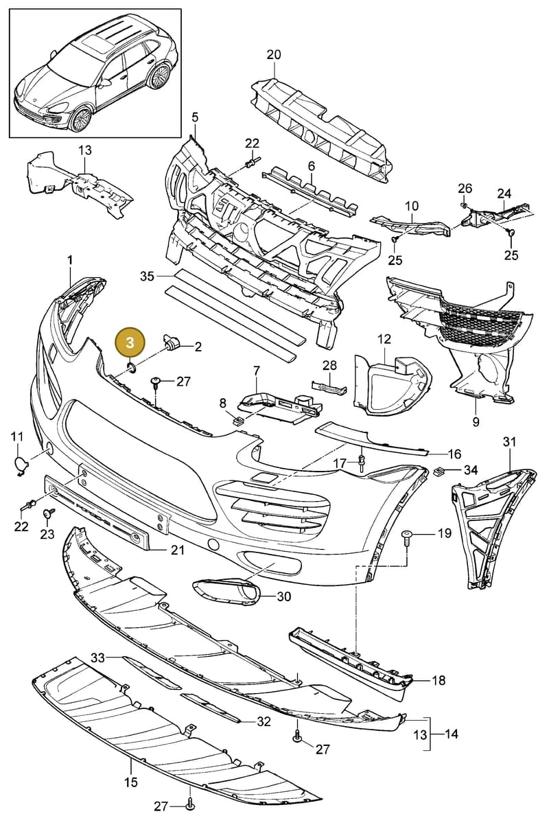 7PP919133 — Porsche Cayenne (2010-2018) diagram p37802000, position 3