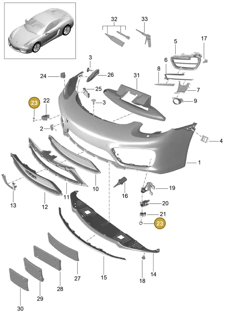 7PP919133 — Porsche Cayman (2013-2016) diagram p40802000, position 23
