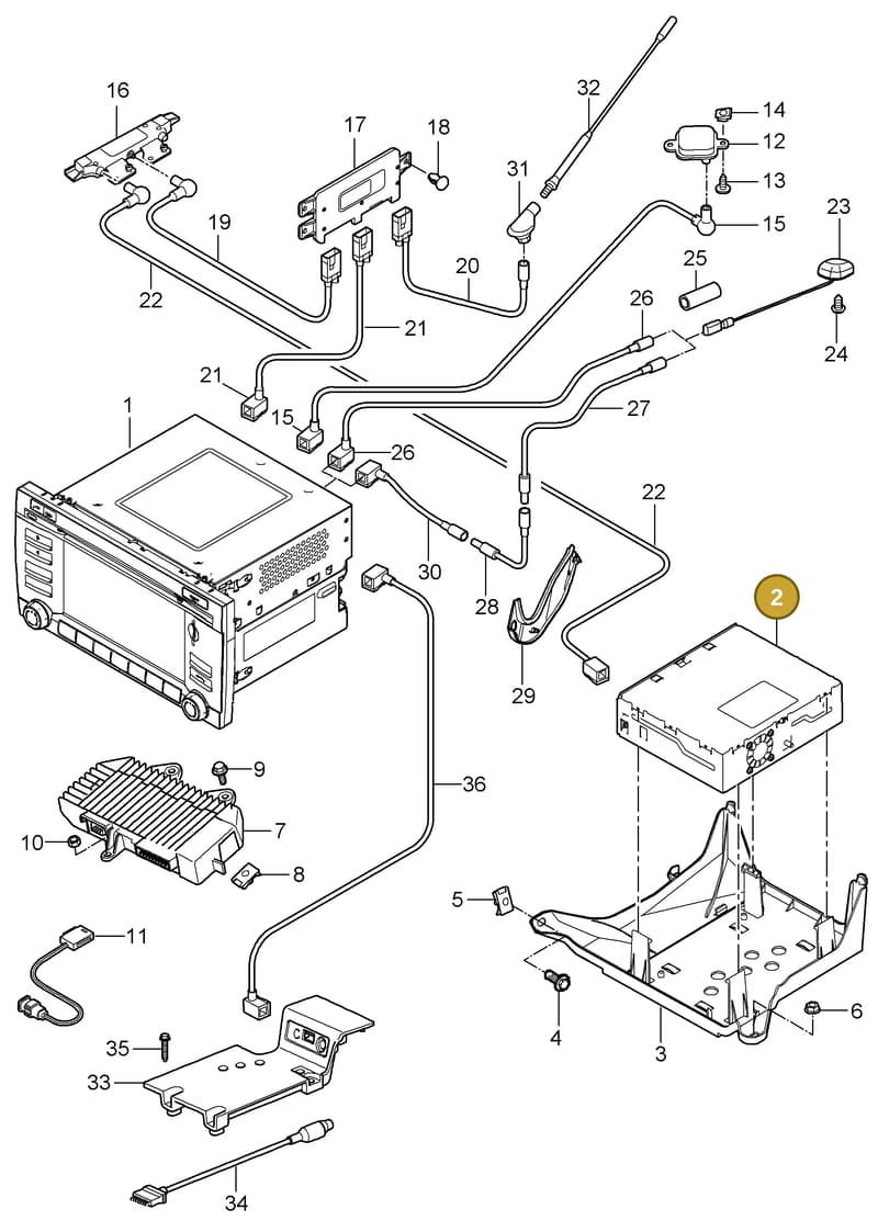 7PP919148A — Porsche GT2 RS (2009-2012) diagram p36911000, position 2
