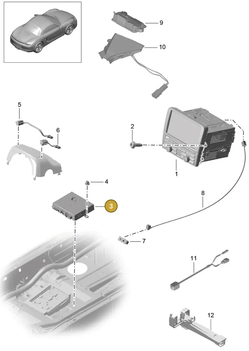 7PP919148H — Porsche Boxster (2012-2016) diagram p39911000, position 3