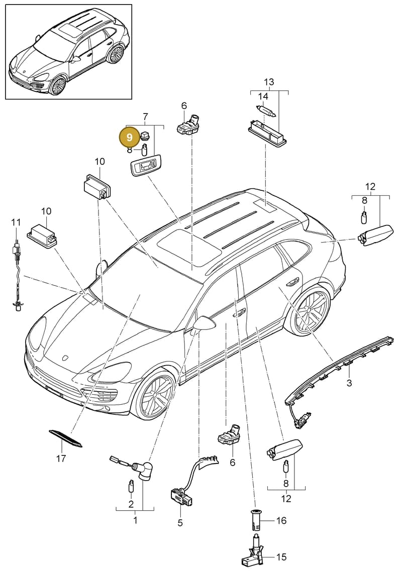 7PP919244 — Porsche Cayenne (2010-2018) diagram p37903002, position 9