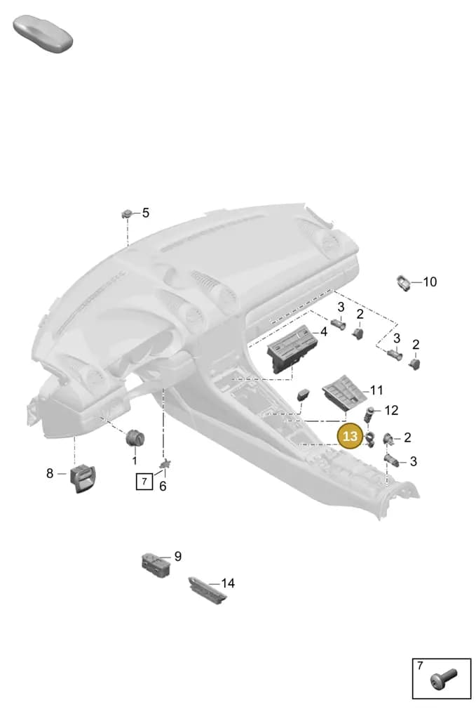7PP919341 — Porsche Boxster Spyder (2019-2020) diagram p55903050, position 13