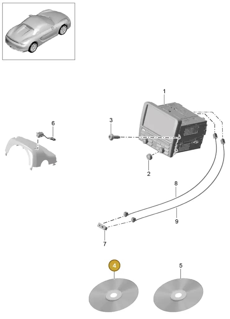 7PP919855 — Porsche Boxster Spyder (2015-2016) diagram p46911000, position 4