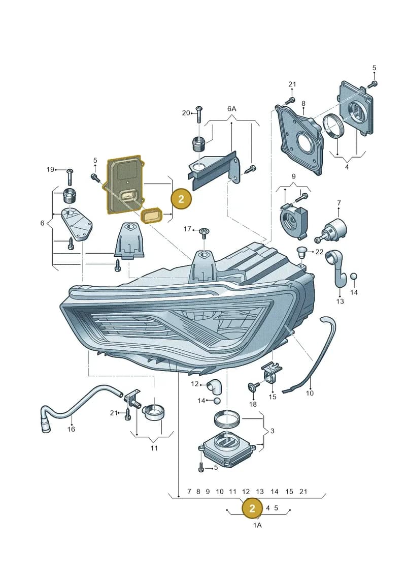 7PP941329M — Audi RS3 Sportback (2015-2016) diagram 745941160, position 2