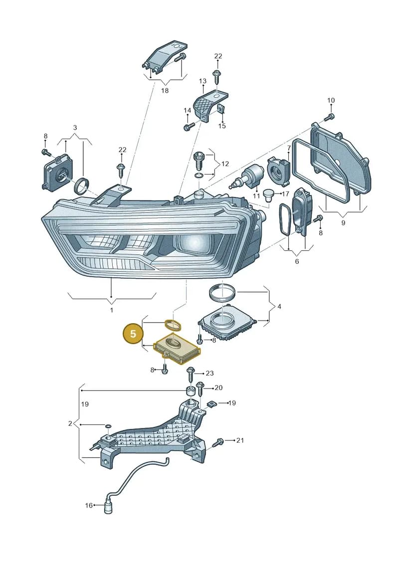 7PP941329M — Audi Q3 1.4 (2016-) diagram 855941050, position 5