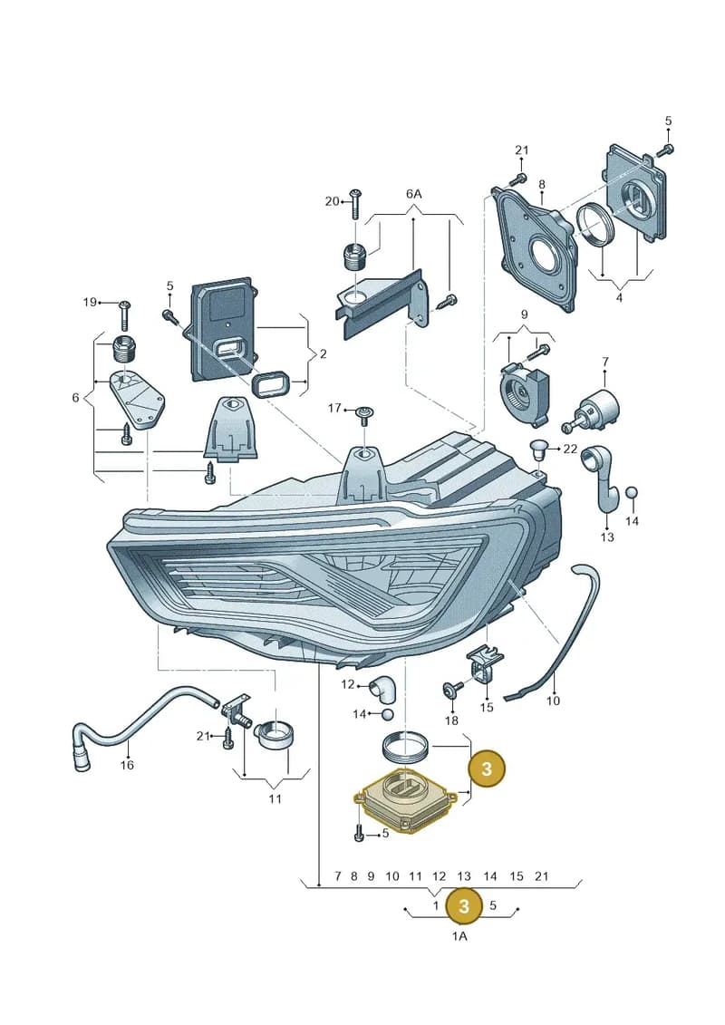 7PP941472G — Audi A3 Cab. 1.4 (2013-2016) diagram 745941160, position 3