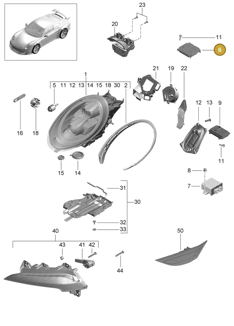 7PP941472G — Porsche 911 (2013-2020) diagram p41905003, position 6