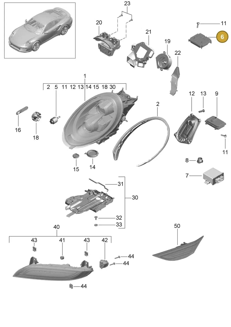 7PP941472G — Porsche GT2 RS Clubsport (2013-2020) diagram p42905003, position 6