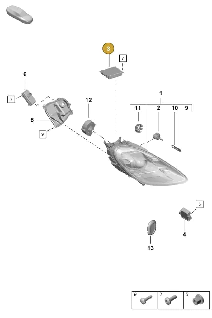 7PP941572BB — Porsche Boxster Spyder (2019-2020) diagram p55905030, position 3