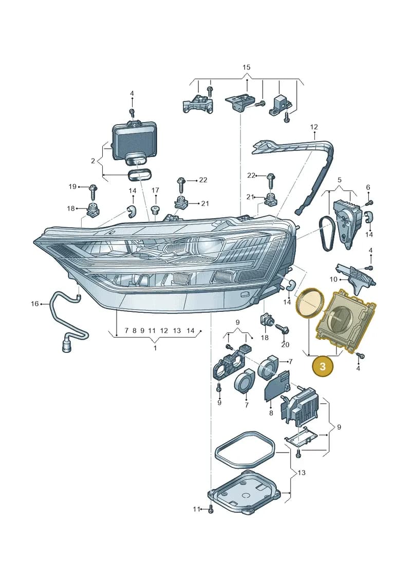 7PP941592AC — Audi A8 (2017-2025) diagram 838941130, position 3