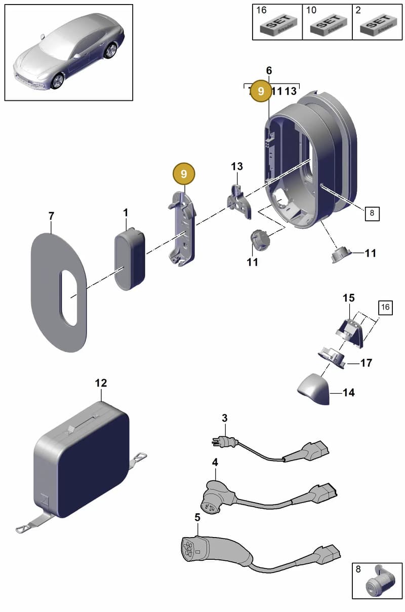 7PP943109A — Porsche Panamera (2016-2020) diagram p49901050, position 9