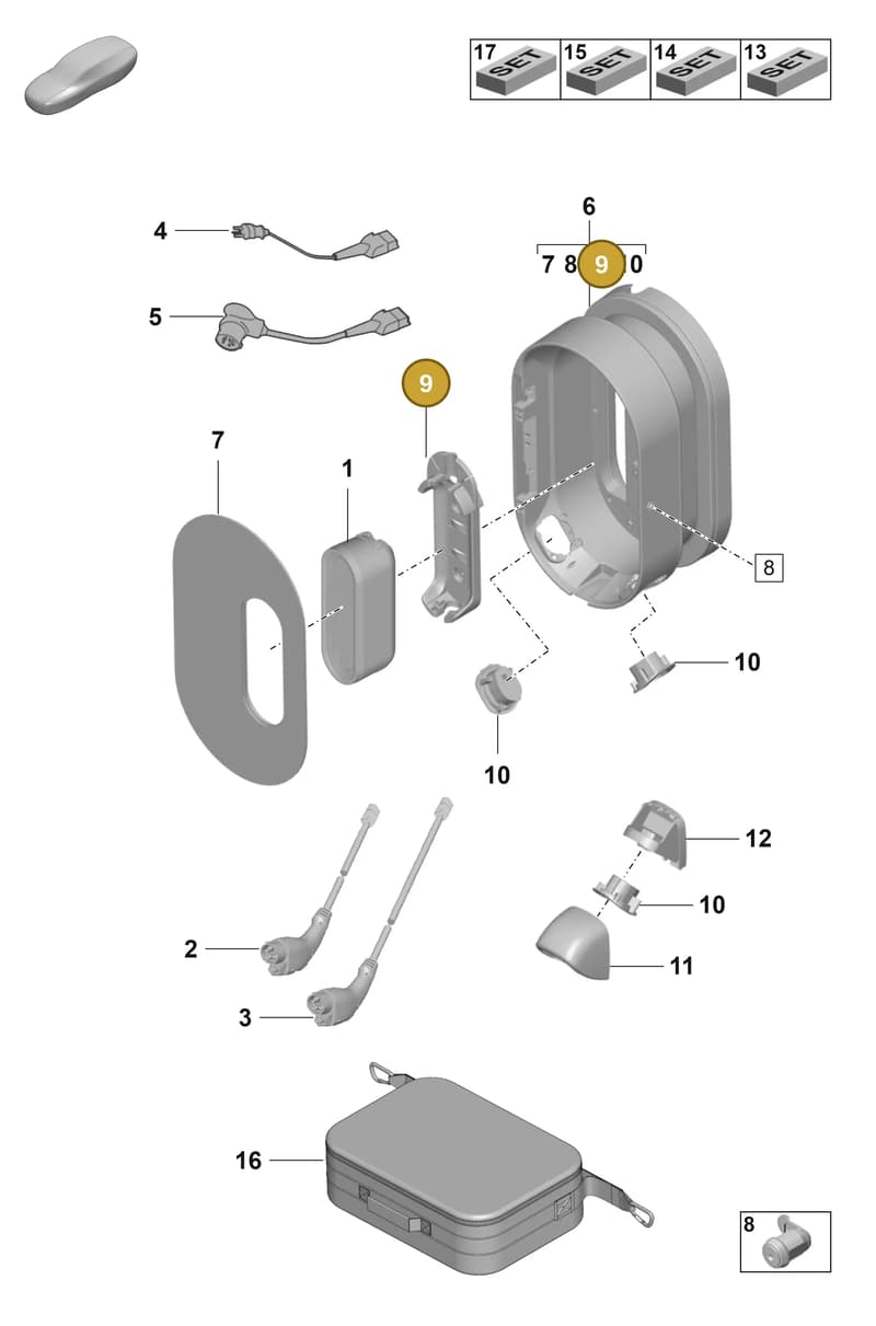 7PP943109A — Porsche Taycan Sport Turismo (2019-2024) diagram p56251370, position 9
