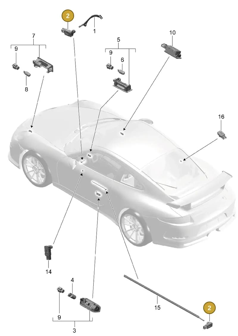 7PP947101 — Porsche 911 (2013-2020) diagram p41903004, position 2