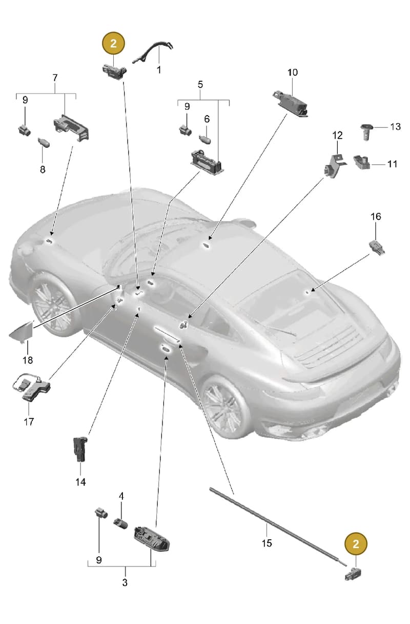 7PP947101 — Porsche GT2 RS Clubsport (2013-2020) diagram p42903004, position 2