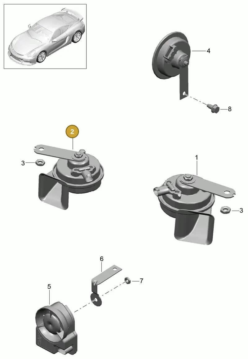 7PP947101 — Porsche Cayman GT4 (2015-2016) diagram p45903000, position 2