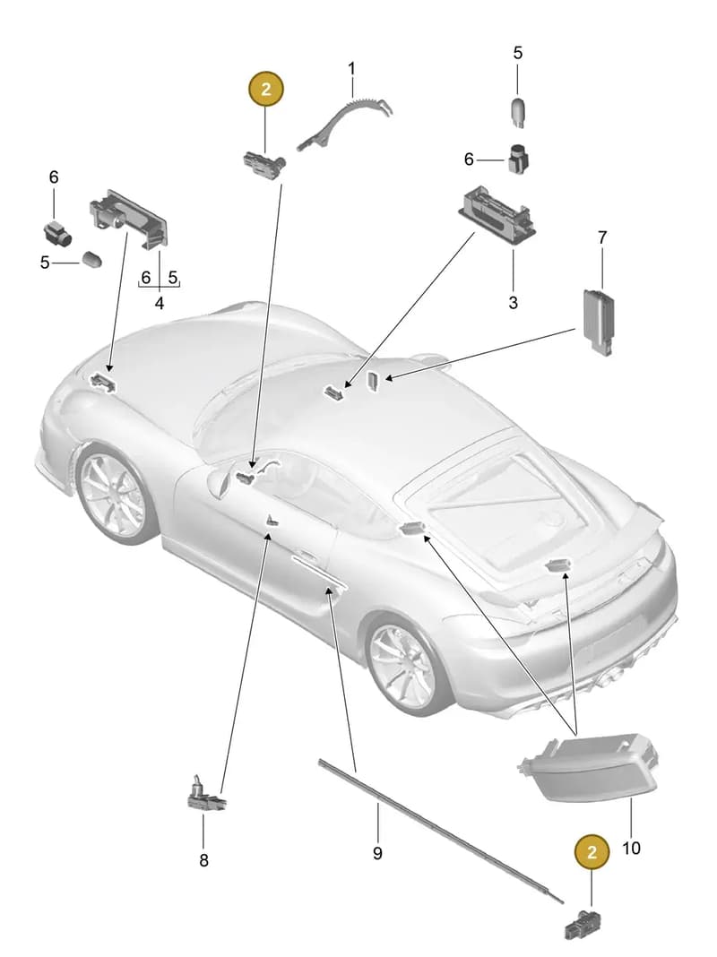 7PP947101 — Porsche Cayman GT4 (2015-2016) diagram p45903004, position 2