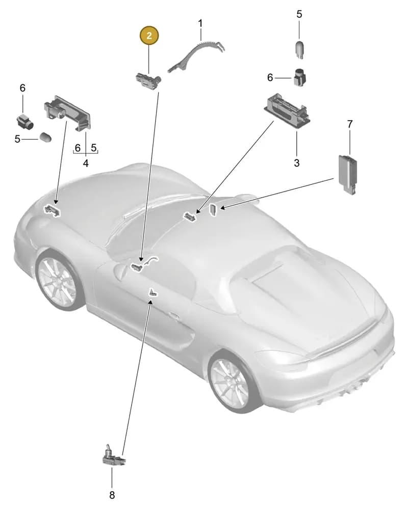 7PP947101 — Porsche Boxster Spyder (2015-2016) diagram p46903004, position 2