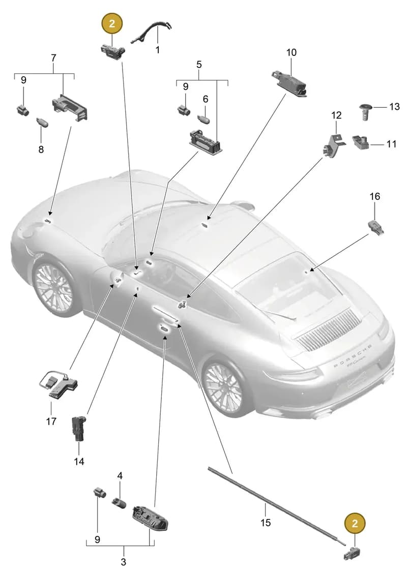 7PP947101 — Porsche 911 (2016-2019) diagram p47903004, position 2