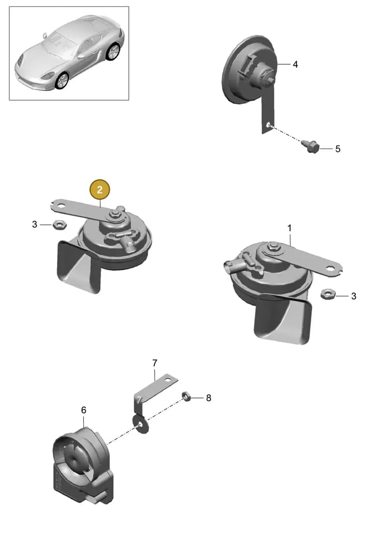 7PP947101 — Porsche Cayman (2016-2019) diagram p50903000, position 2