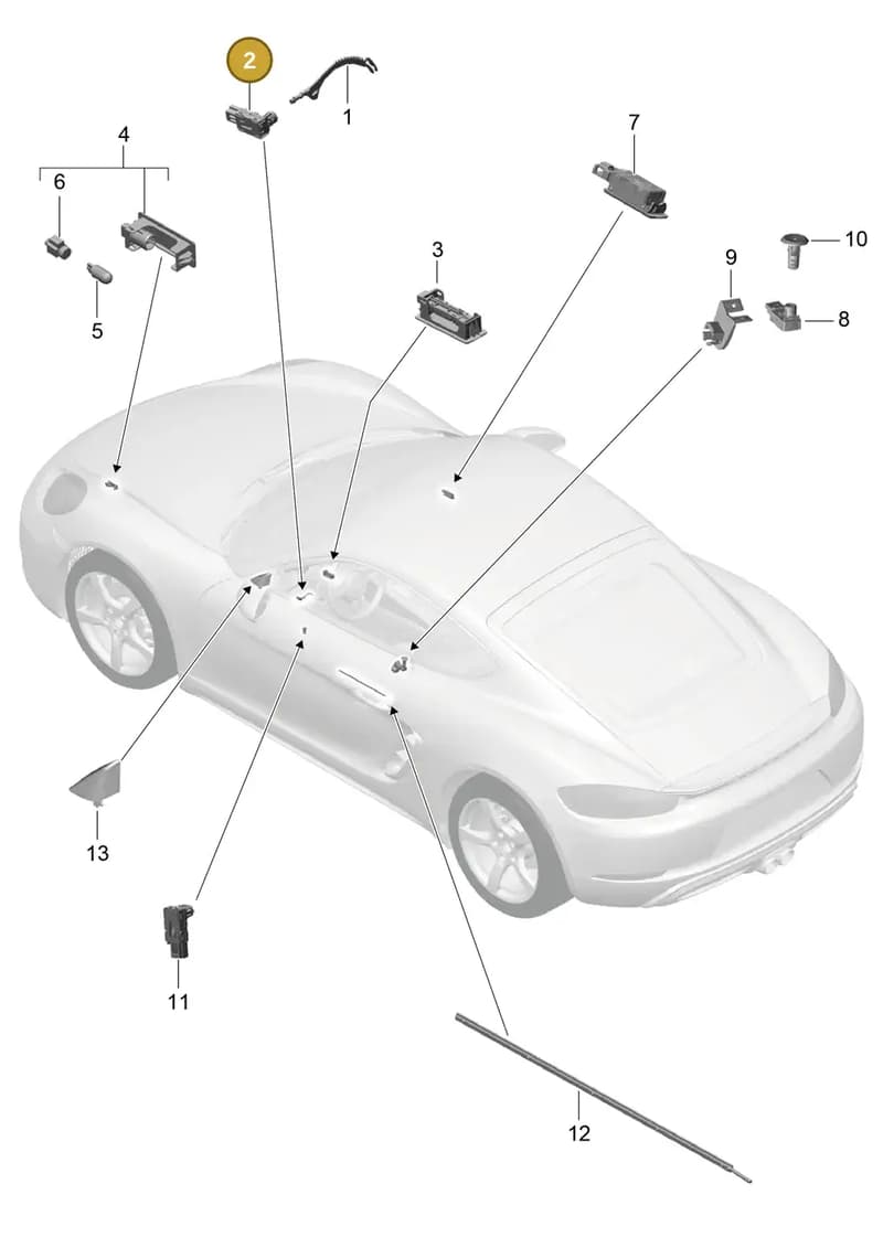 7PP947101 — Porsche Cayman (2016-2019) diagram p50903004, position 2