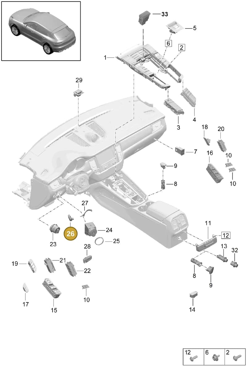 7PP947101 — Porsche Macan (2018-2022) diagram p52000193, position 26