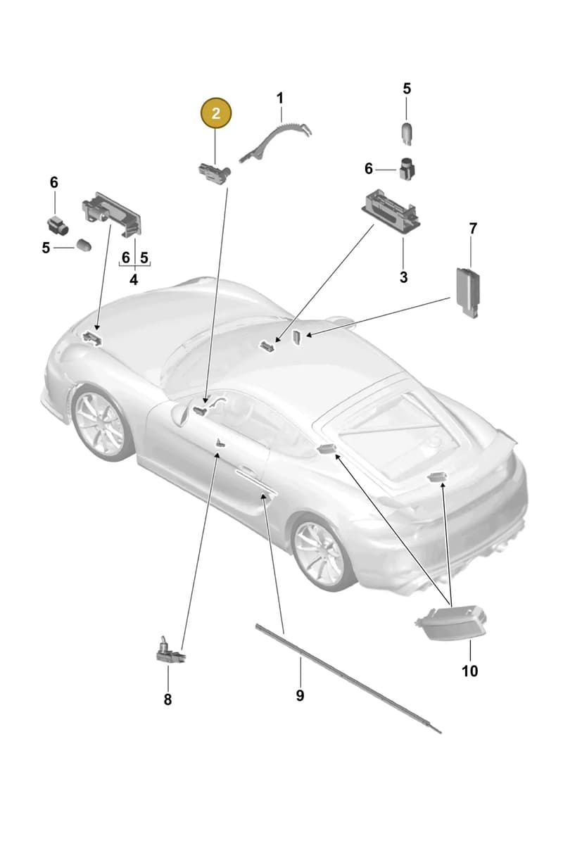 7PP947101 — Porsche Cayman (2019-2022) diagram p55903040, position 2