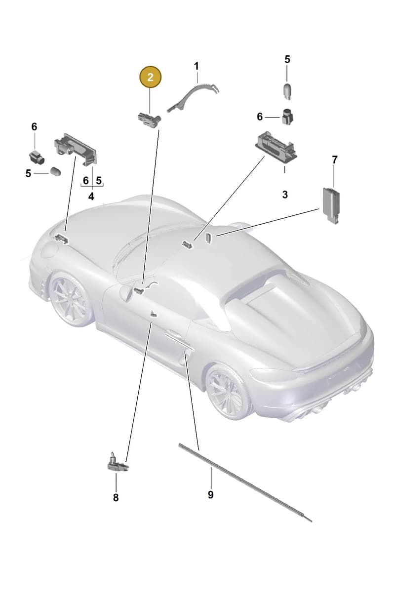 7PP947101 — Porsche Boxster Spyder (2019-2020) diagram p54903040, position 2